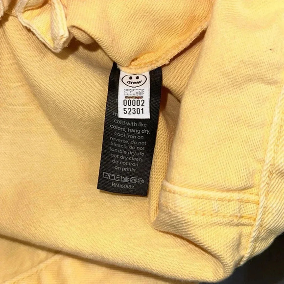 DREW Drew House Designer Floral Denim Yellow Logo Trucker Button Jacket XXS - Picture 8 of 10